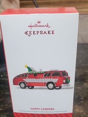 Hallmark Red and Green Happy Campers Camper Ornament